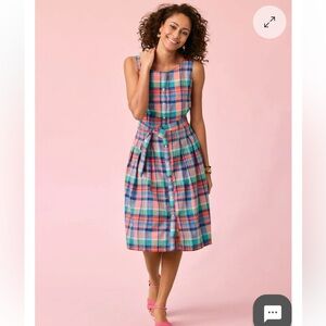 Talbots Madras Button‎ Front Shirtdress - worn about 5-6x